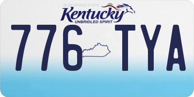 KY license plate 776TYA