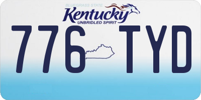 KY license plate 776TYD