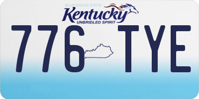 KY license plate 776TYE