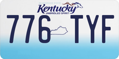KY license plate 776TYF