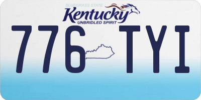 KY license plate 776TYI