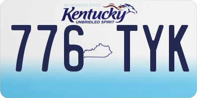 KY license plate 776TYK