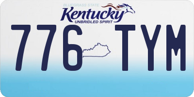KY license plate 776TYM