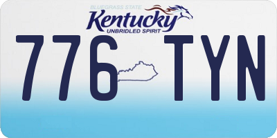 KY license plate 776TYN