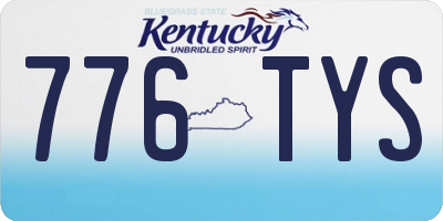 KY license plate 776TYS