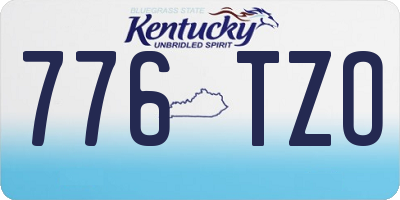 KY license plate 776TZO