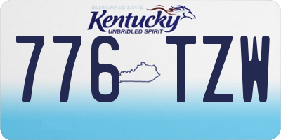 KY license plate 776TZW