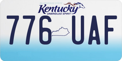 KY license plate 776UAF