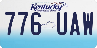 KY license plate 776UAW