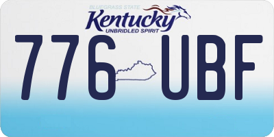 KY license plate 776UBF