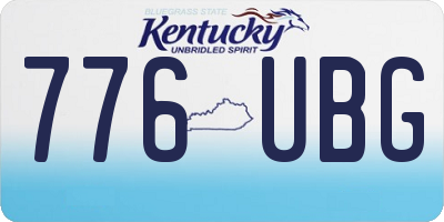 KY license plate 776UBG