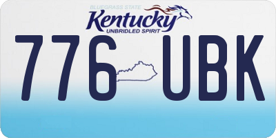 KY license plate 776UBK