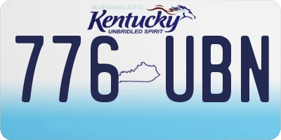 KY license plate 776UBN