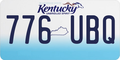 KY license plate 776UBQ
