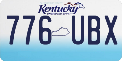 KY license plate 776UBX