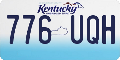 KY license plate 776UQH