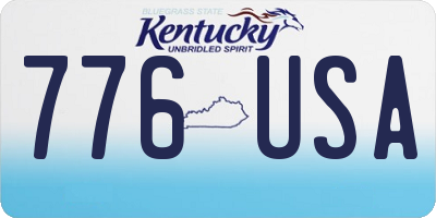 KY license plate 776USA