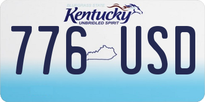 KY license plate 776USD