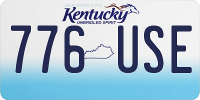 KY license plate 776USE