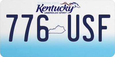 KY license plate 776USF