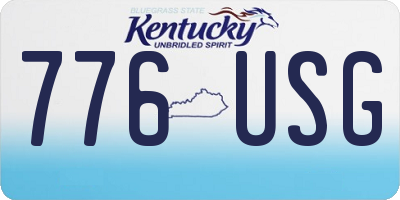 KY license plate 776USG