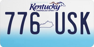 KY license plate 776USK