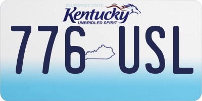 KY license plate 776USL