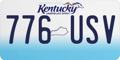 KY license plate 776USV