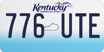 KY license plate 776UTE