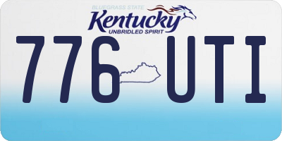 KY license plate 776UTI