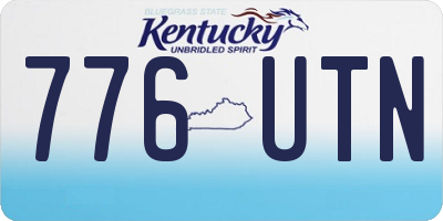 KY license plate 776UTN