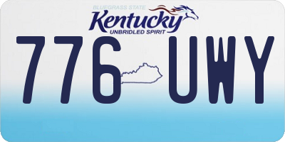 KY license plate 776UWY