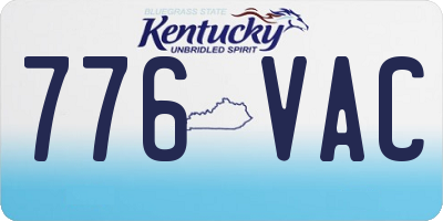 KY license plate 776VAC