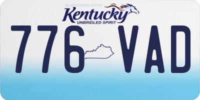 KY license plate 776VAD