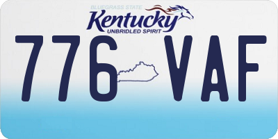 KY license plate 776VAF