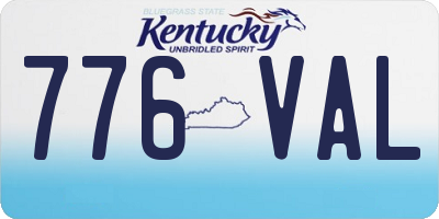 KY license plate 776VAL