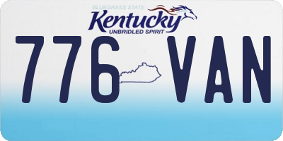 KY license plate 776VAN