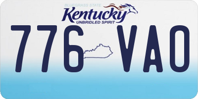 KY license plate 776VAO