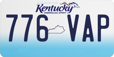 KY license plate 776VAP