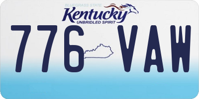 KY license plate 776VAW