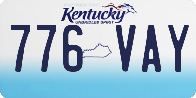 KY license plate 776VAY