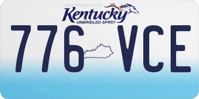 KY license plate 776VCE