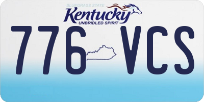 KY license plate 776VCS