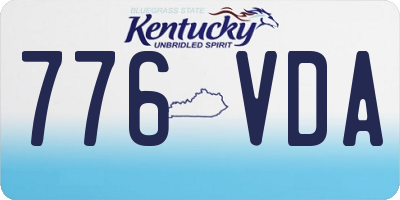 KY license plate 776VDA