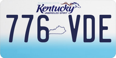KY license plate 776VDE