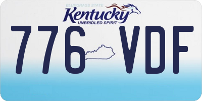 KY license plate 776VDF