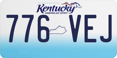 KY license plate 776VEJ