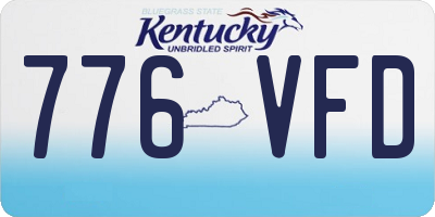 KY license plate 776VFD