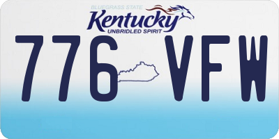 KY license plate 776VFW
