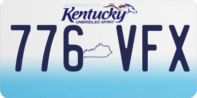 KY license plate 776VFX